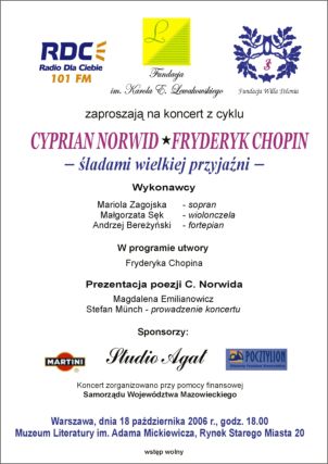 Cyprian Norwid - Fryderyk Chopin, ¶ladami wielkiej przyjaĽni